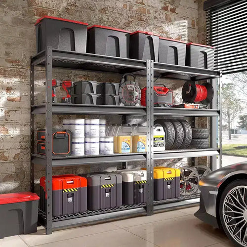 Étagère Atlas à 4 niveaux 122cmx61cmx183cm Unité de rangement de garage robuste Charge 5443kg Fini martelé