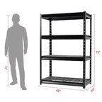 Étagère Atlas à 4 niveaux 122cmx61cmx183cm Unité de rangement de garage robuste Charge 5443kg Fini martelé