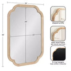 Miroir mural décoratif à bords festonnés « Glenby » de 61 x 91 cm, naturel, de Kate & Laurel