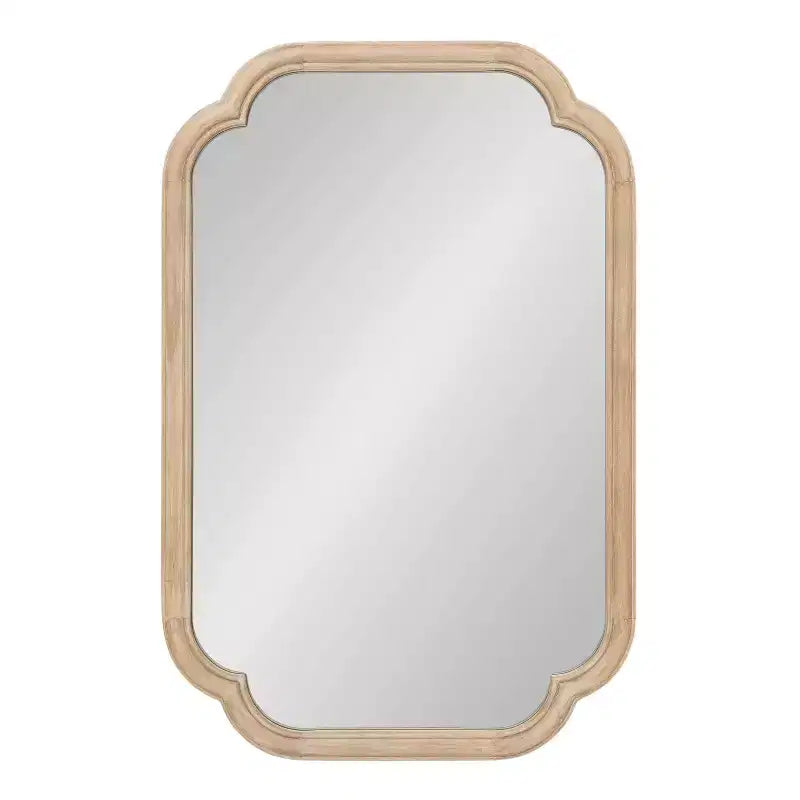Miroir mural décoratif à bords festonnés « Glenby » de 61 x 91 cm, naturel, de Kate & Laurel