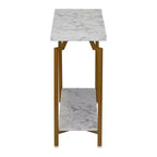 Console de canapé Crown avec étagère de rangement Marbre blanc et métal doré
