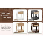 Table de chevet en rotin naturel, Table de chevet avec tiroir, Table d'appoint en bois, Commode en rotin avec poignée rétro pour salon, chambre à coucher