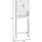 Meuble de Rangement WC, Organisateur de Salle de Bain à Double Porte avec Dispositif Anti-Basculement