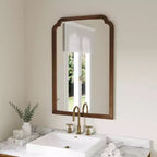 Flash Furniture Efie Grand miroir mural avec cadre en bois massif pour salle de bain, entrée, salle à manger et salon