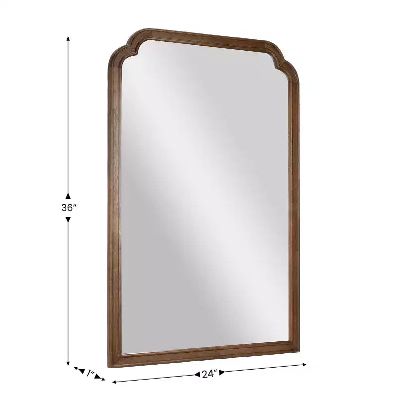 Flash Furniture Efie Grand miroir mural avec cadre en bois massif pour salle de bain, entrée, salle à manger et salon