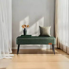 Banc pour entrée et chambre à coucher, banc de bout de lit, pouf de rangement en cuir synthétique avec surpiqûres, supporte 300 kg