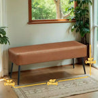 Banc pour entrée et chambre à coucher, banc de bout de lit, pouf de rangement en cuir synthétique avec surpiqûres, supporte 300 kg