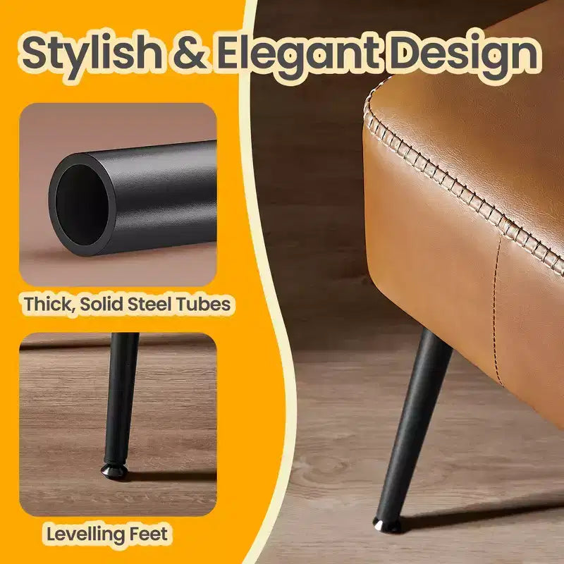 Banc pour entrée et chambre à coucher, banc de bout de lit, pouf de rangement en cuir synthétique avec surpiqûres, supporte 300 kg