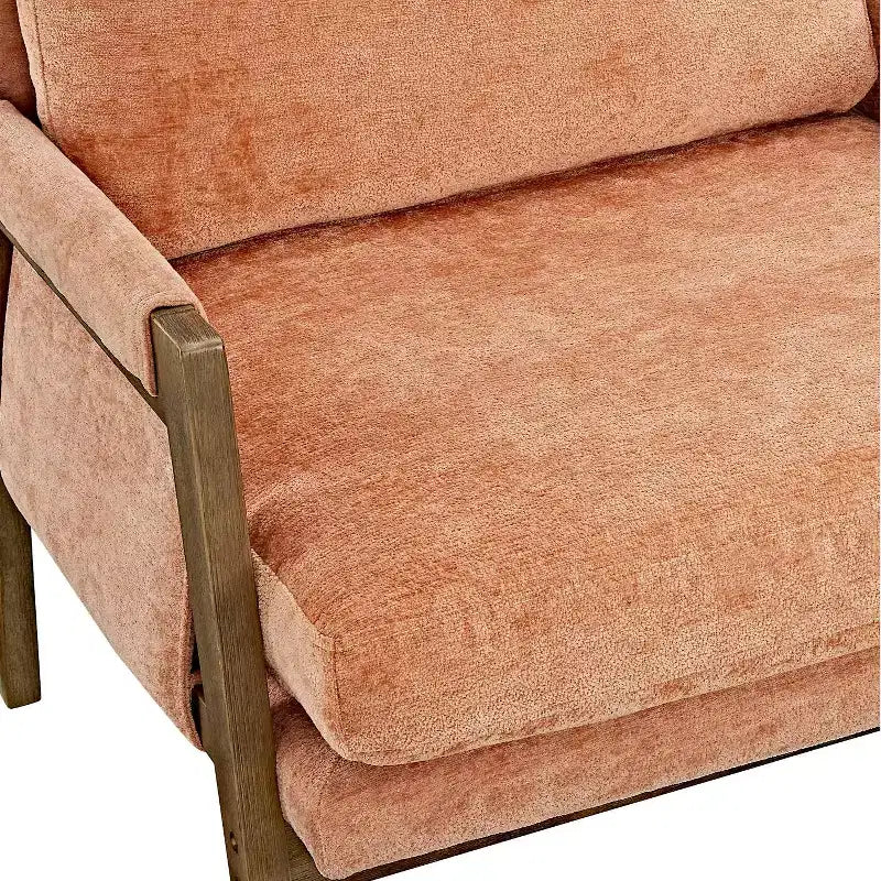 Fauteuil d'appoint en velours Kelly de Roundhill Furniture, style moderne du milieu du siècle