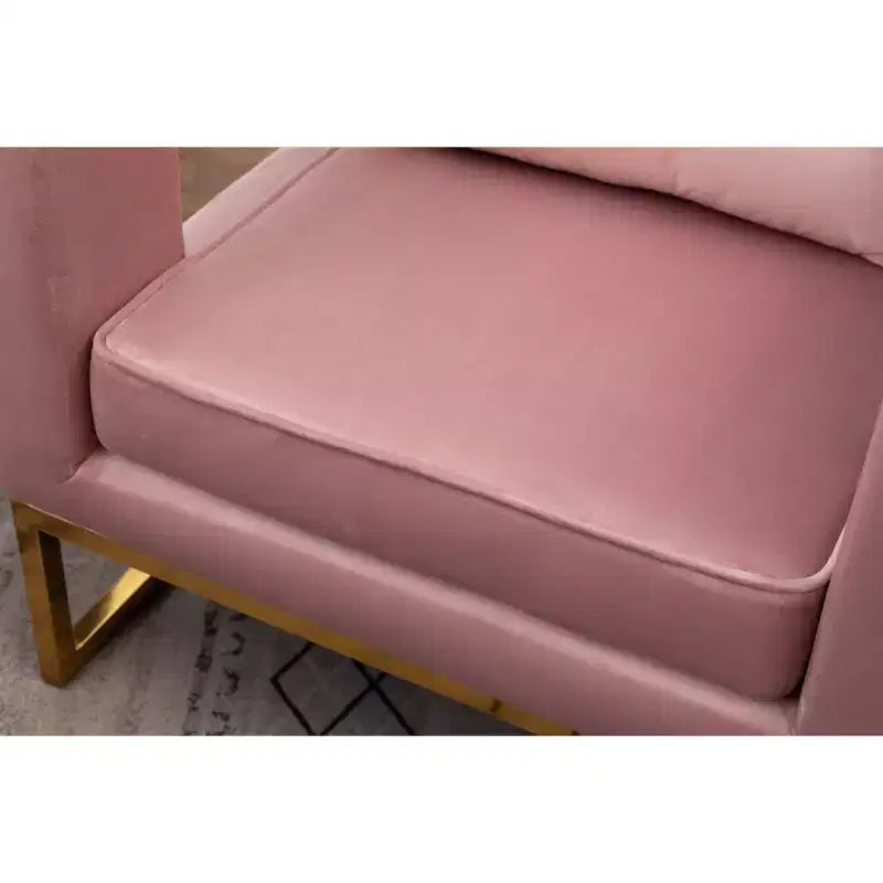 Fauteuil d'appoint rembourré contemporain Roundhill Furniture Lenola, rose