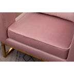 Fauteuil d'appoint rembourré contemporain Roundhill Furniture Lenola, rose