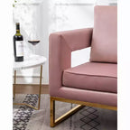 Fauteuil d'appoint rembourré contemporain Roundhill Furniture Lenola, rose