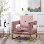Fauteuil d'appoint rembourré contemporain Roundhill Furniture Lenola, rose
