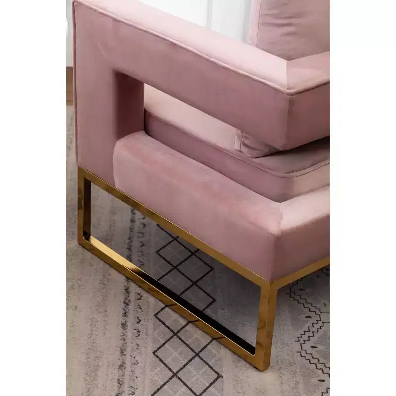 Fauteuil d'appoint rembourré contemporain Roundhill Furniture Lenola, rose
