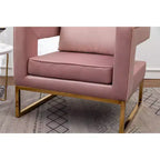 Fauteuil d'appoint rembourré contemporain Roundhill Furniture Lenola, rose