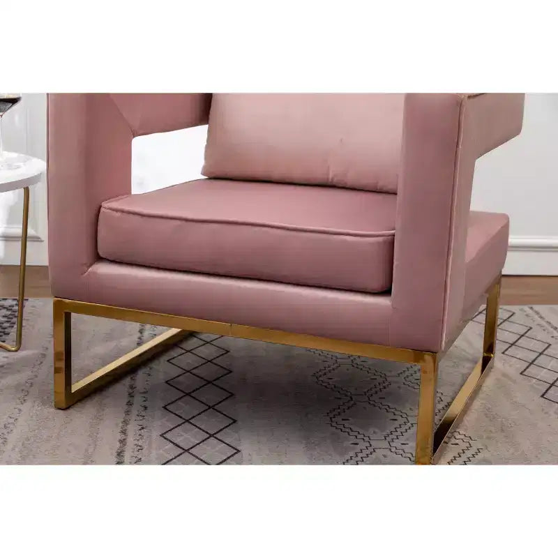 Fauteuil d'appoint rembourré contemporain Roundhill Furniture Lenola, rose