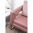 Fauteuil d'appoint rembourré contemporain Roundhill Furniture Lenola, rose