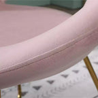 Fauteuil d'appoint rembourré en velours soyeux Slatina Roundhill Furniture, rose avec base finition doré