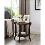 Table basse ovale 3 pièces contemporaine Roundhill Furniture Perth avec tables d'appoint, expresso