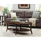 Table basse ovale 3 pièces contemporaine Roundhill Furniture Perth avec tables d'appoint, expresso