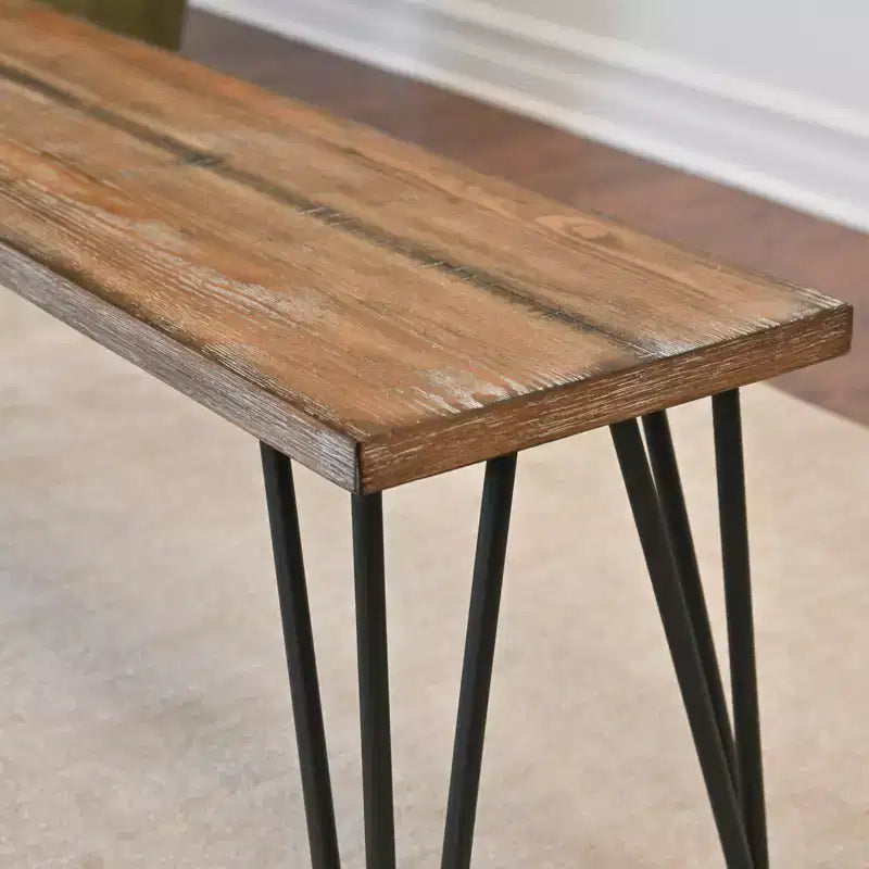 Ensemble de salle à manger 6 pièces Ashford, table à manger avec pieds épingle à cheveux, 4 chaises et banc, 4 options de couleur