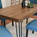 Ensemble de salle à manger 6 pièces Ashford, table à manger avec pieds épingle à cheveux, 4 chaises et banc, 4 options de couleur