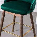 Tabourets de bar à dossier ailé recouverts de tissu Leland de Roundhill Furniture, verts, ensemble de 2