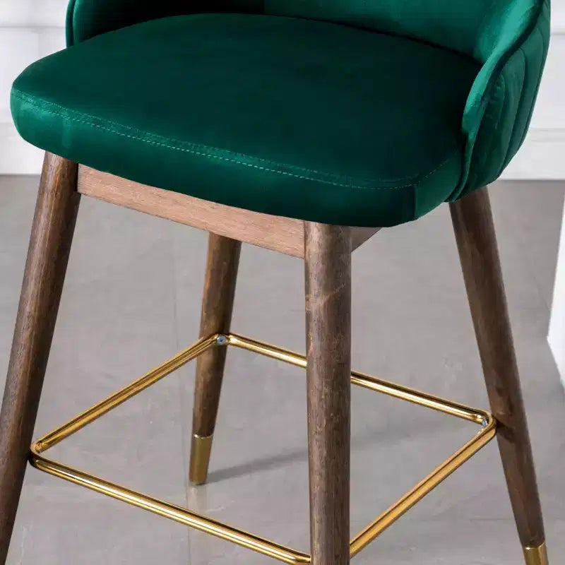 Tabourets de bar à dossier ailé recouverts de tissu Leland de Roundhill Furniture, verts, ensemble de 2