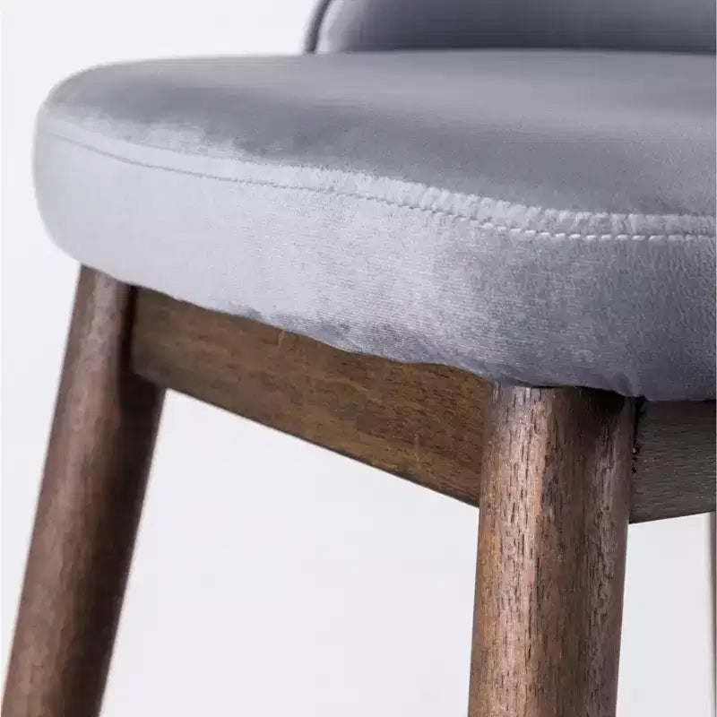 Tabourets de bar rembourrés en tissu Roundhill Furniture Leland, hauteur comptoir, dossier haut, gris, lot de 2