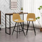 Tabourets de bar en tissu Porth de 28,25 po de Roundhill Furniture, jaune, lot de 2