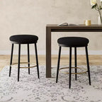 2/4 tabourets de bar, tabourets d'appoint ronds modernes avec cadre en métal, coussin, repose-pieds pour cuisine/chambre/salle à manger - ModernLuxe
