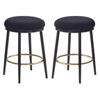 2/4 tabourets de bar, tabourets d'appoint ronds modernes avec cadre en métal, coussin, repose-pieds pour cuisine/chambre/salle à manger - ModernLuxe