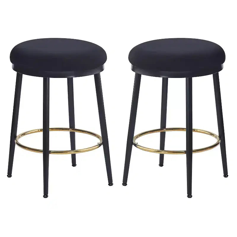 2/4 tabourets de bar, tabourets d'appoint ronds modernes avec cadre en métal, coussin, repose-pieds pour cuisine/chambre/salle à manger - ModernLuxe