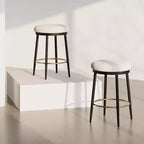 2/4 tabourets de bar, tabourets d'appoint ronds modernes avec cadre en métal, coussin, repose-pieds pour cuisine/chambre/salle à manger - ModernLuxe
