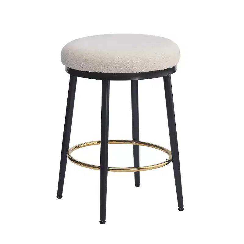 2/4 tabourets de bar, tabourets d'appoint ronds modernes avec cadre en métal, coussin, repose-pieds pour cuisine/chambre/salle à manger - ModernLuxe