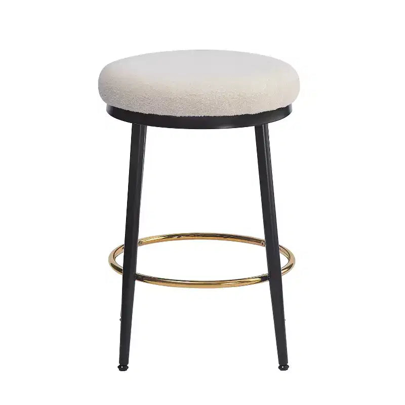 2/4 tabourets de bar, tabourets d'appoint ronds modernes avec cadre en métal, coussin, repose-pieds pour cuisine/chambre/salle à manger - ModernLuxe