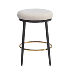 2/4 tabourets de bar, tabourets d'appoint ronds modernes avec cadre en métal, coussin, repose-pieds pour cuisine/chambre/salle à manger - ModernLuxe