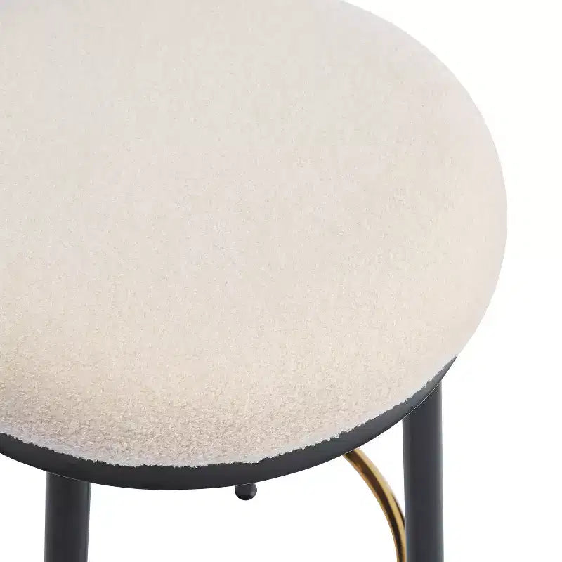 2/4 tabourets de bar, tabourets d'appoint ronds modernes avec cadre en métal, coussin, repose-pieds pour cuisine/chambre/salle à manger - ModernLuxe