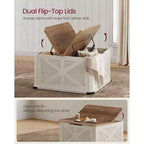 Table basse de style industriel VASAGLE avec rangement, table basse carrée pour salon, table basse avec plateaux relevables