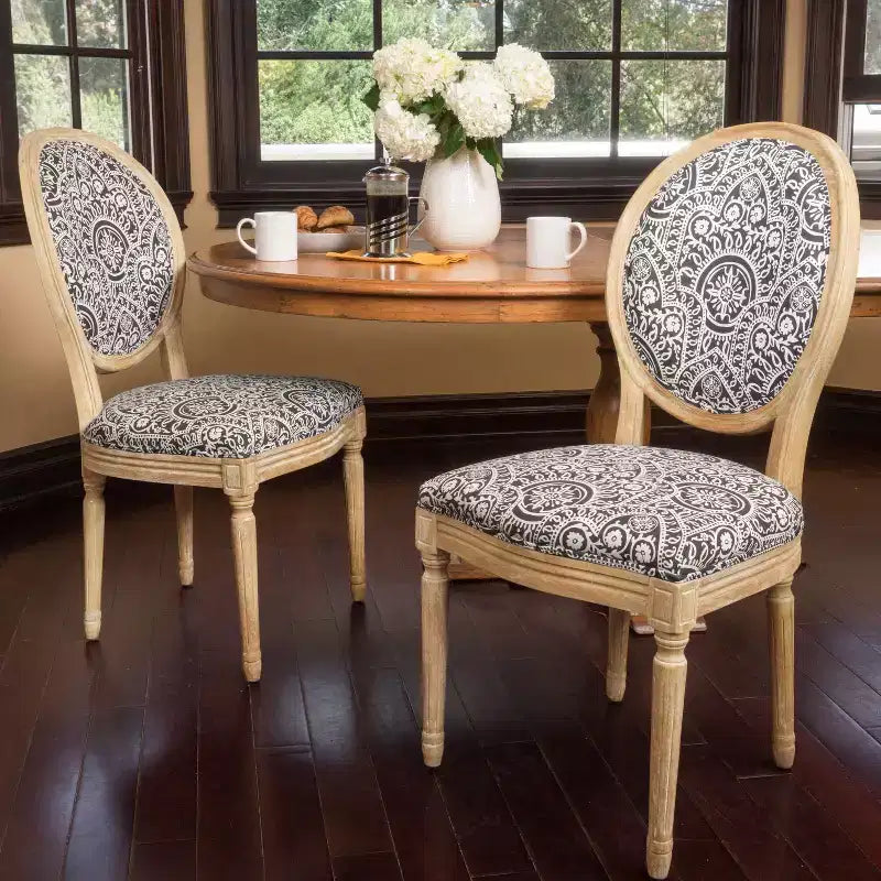 Chaises de salle à manger capitonnées GDFStudio Karter de style campagnard (lot de 2)