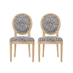 GDFStudio Karter French Country Upholstered Dining Chairs (Set of 2)