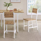 VASAGLE Lot de 2 chaises de salle à manger, chaises rustiques en bois avec cadre en acier, faciles à assembler, assise confortable, chaise moderne de style fermier