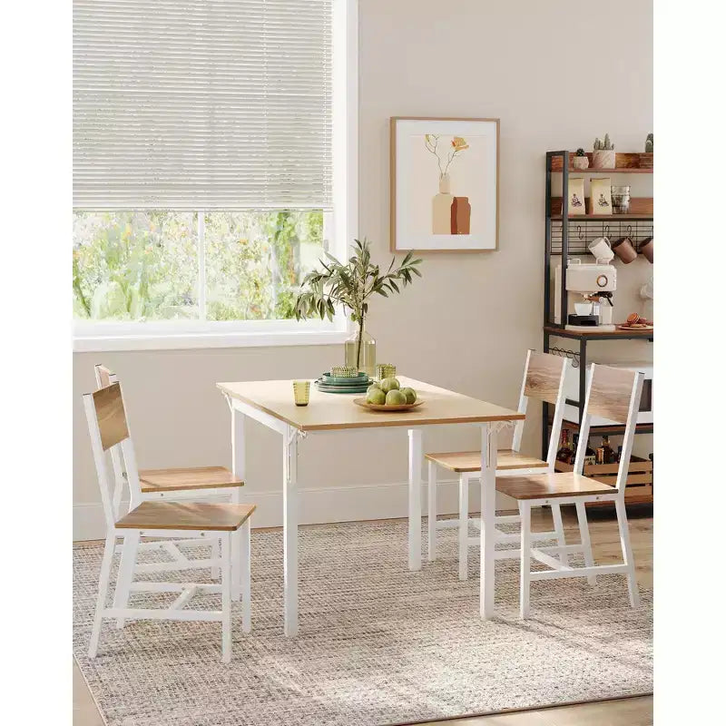 VASAGLE Lot de 2 chaises de salle à manger, chaises rustiques en bois avec cadre en acier, faciles à assembler, assise confortable, chaise moderne de style fermier