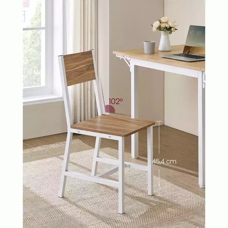 VASAGLE Lot de 2 chaises de salle à manger, chaises rustiques en bois avec cadre en acier, faciles à assembler, assise confortable, chaise moderne de style fermier