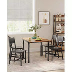 VASAGLE Lot de 2 chaises de salle à manger, chaises rustiques en bois avec cadre en acier, faciles à assembler, assise confortable, chaise moderne de style fermier