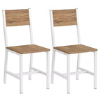 VASAGLE Lot de 2 chaises de salle à manger, chaises rustiques en bois avec cadre en acier, faciles à assembler, assise confortable, chaise moderne de style fermier