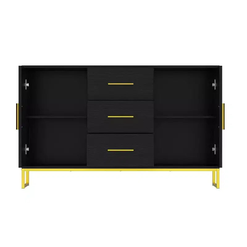 Buffet de cuisine Famapy noir avec placard de rangement
