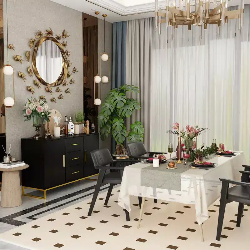 Buffet de cuisine Famapy noir avec placard de rangement