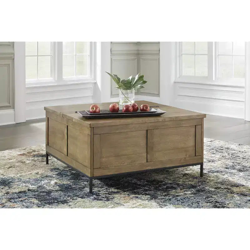 Table basse à plateau relevable et de rangement Torlanta Signature Design by Ashley, marron
