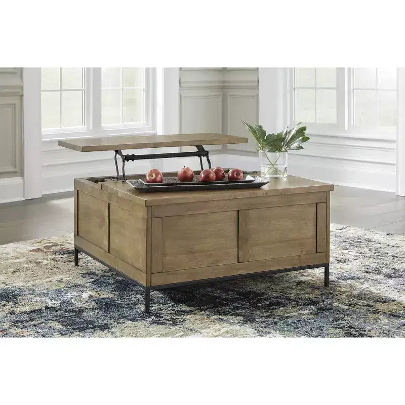 Table basse à plateau relevable et de rangement Torlanta Signature Design by Ashley, marron